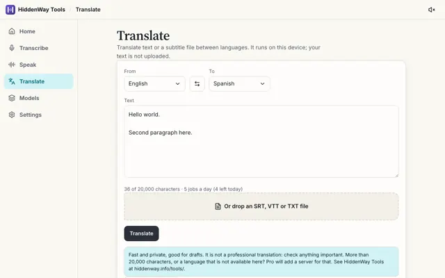 A translation result