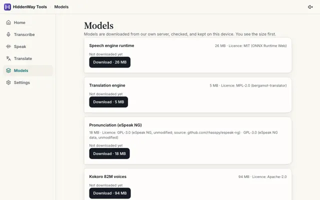 Models you have downloaded