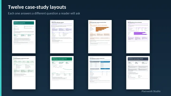 The Career Casebook - 12 Portfolio and Achievement Case-Study Templates dashboard
