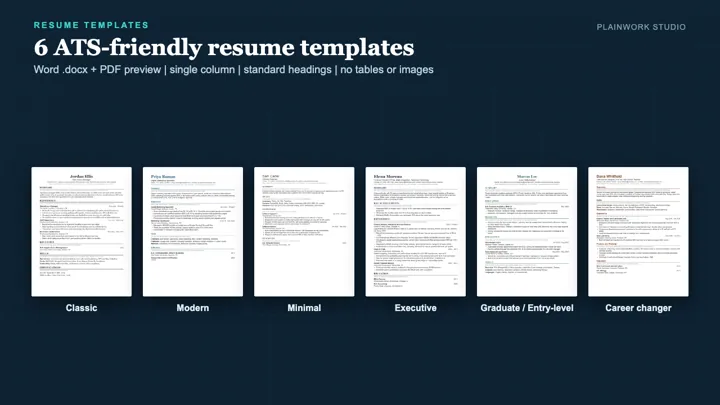 Job Search Kit: ATS-Friendly Resume Templates, Cover Letters & Application Tracker dashboard