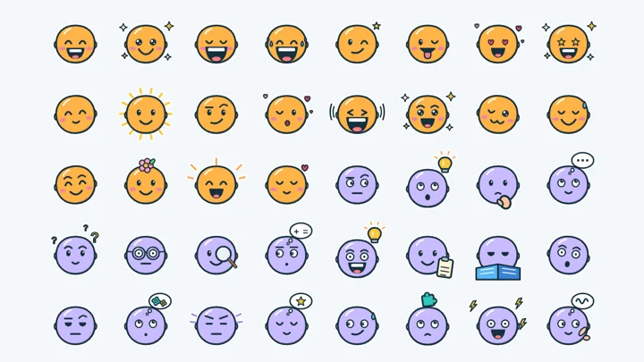 Plainwork Reactions - 120 Original Emoji-Style Stickers dashboard