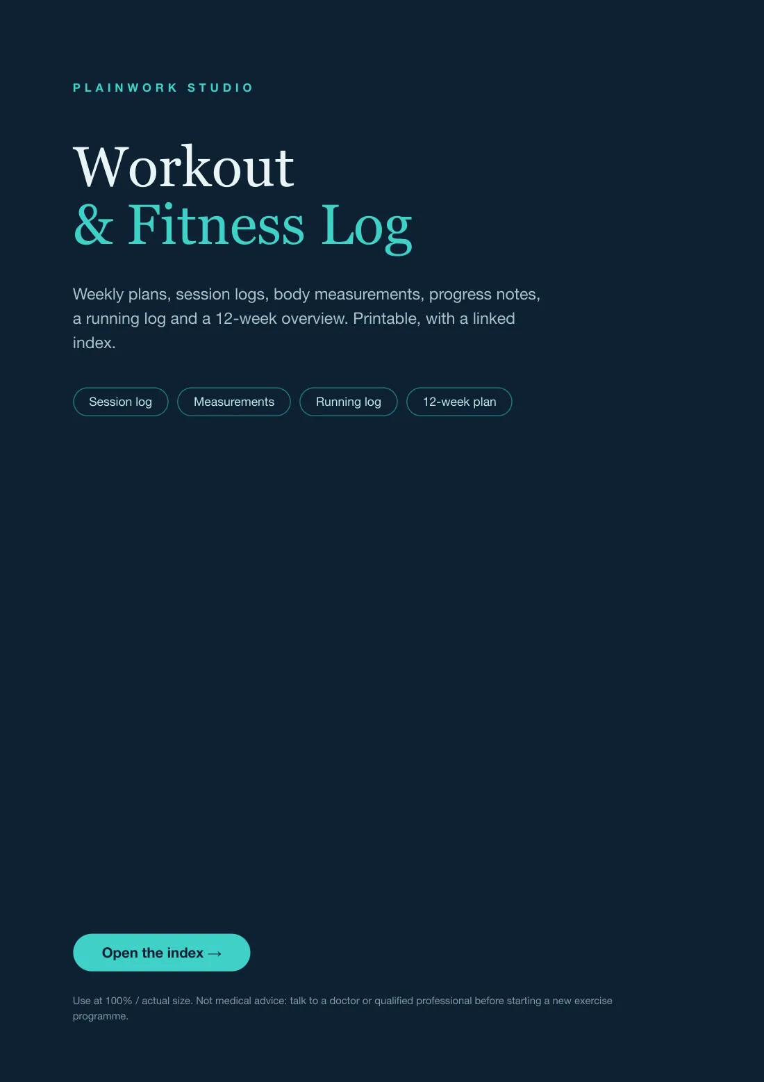 Page 1 of the PDF: P L A I N W O R K  S T U D I O